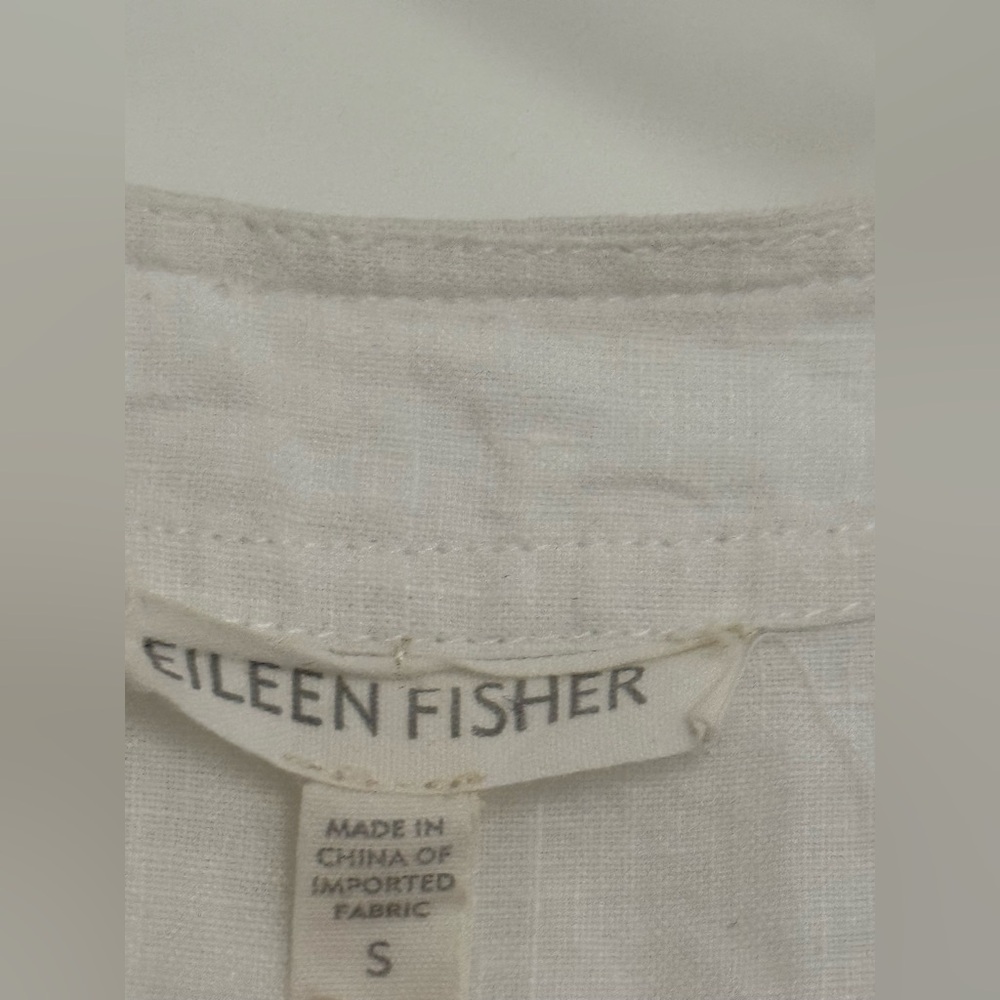 Eileen Fisher white sheer oversized blouse - Picture 2 of 15